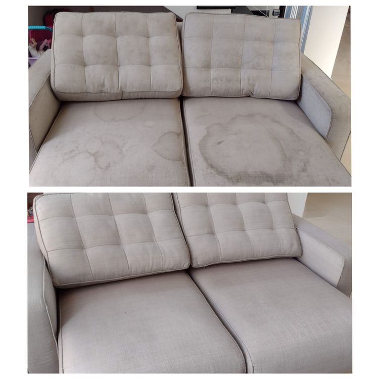 Antes e Depois de vários de nossos serviços de limpeza de estofados